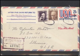 USA 014 Cover  Air Mail Postal History Personalities - Poststempel