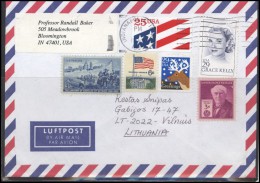 USA 028 Cover Air Mail Postal History Personalities Flag Christmas Women - Postal History