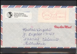 USA 034 Cover Air Mail Postal History  Meter Mark Franking Machine - Postal History