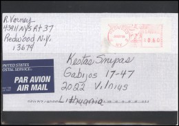 USA 035 Cover Air Mail Postal History  Meter Mark Franking Machine - Poststempel