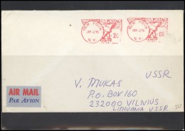 USA 047 Cover Air Mail Postal History Meter Mark Franking Machine - Postal History