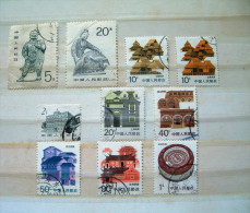 China 1971 - 1988 Statues Art Birds Buildings House - Used Stamps