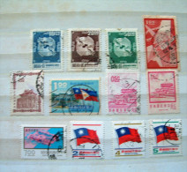 Taiwan 1953 - 1978 Fishes Buildings Flags Temple - Usati