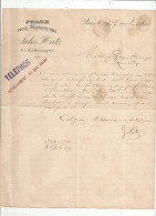 Lettre Commerciale , Peaux Pour Chaussures , JULES HIRTZ , Paris , 1896 - Otros & Sin Clasificación