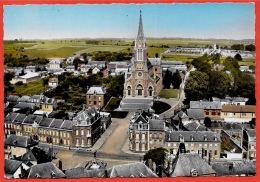 CPSM 80 BEAUVAL Somme - Quartier De L'Eglise ° Lapie "En Avion Au Dessus De..." - Beauval