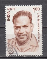 INDIA, 1990, A K Gopalan, (1904-1977), Political And Social Reformer, 1 V,  FINE USED - Used Stamps