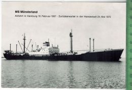 MS Münsterland, Verlag: ---------, Postkarte (Foto)unbenutzte Karte, Erhaltung:I-II, Karte Wird In Klarsichthülle - Pétroliers