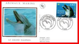 FDC En Soie De 2002 N° YT 3486 " GRAND DAUPHIN " En PARFAIT état - Dauphins