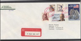 USA 053 Cover Air Mail Postal History Birds Personalities Space Exploration - Marcofilie