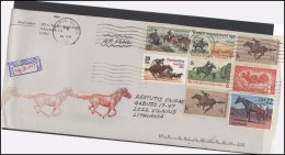 USA 058 Cover Air Mail Postal History Horses - Marcophilie