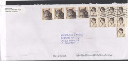 USA 061 Cover Air Mail Postal History Fauna Cats Lynx Personalities Women - Marcophilie