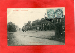 FEIGNIES   1905    TRAIN GARE COTE EXTERIEUR     CIRC OUI EDIT - Feignies