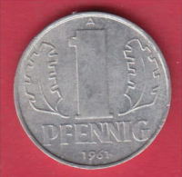 F2445A / - 1 Pfening 1961 (A) - DDR , Germany Deutschland Allemagne Germania - Coins Munzen Monnaies Monete - 1 Pfennig