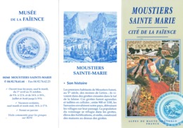 Lot De 3 Anciens Dépliants Sur Moustiers Sainte Marie, Cité De La Faïence (vers 1995) - Dépliants Turistici