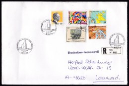 Luxembourg: Registered Cover Wiltz To Austria, 1994, 5 Stamps, Cancel Liberation Monument WW2, R-label (traces Of Use) - Storia Postale
