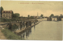 60  RIBECOURT   ECLUSE  DE  BELLERIVE   ( PECHEURS  A  LA  LIGNE ) BELLE  CPA  GLACEE - Ribecourt Dreslincourt