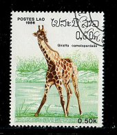 (cl.12 - P.24) Laos Ob N° 685 (ref. Michel Au Dos) - Girafe - - Giraffes