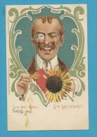 CPA Gruss Aus - Sie Hat Was - Sie Hat Nischt - Art Nouveau Homme Tournesol - Other & Unclassified