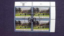 UNO-Genf 433 Oo/ESST, Eckrandviererblock 'B', Himmelsglobus Im Ariana-Park, Genf - Used Stamps