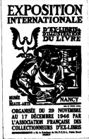 BOURSE SALON EXPOSITION INTERNATIONALE D EX LIBRIS DU LIVRE ... NANCY 1946 - Collector Fairs & Bourses