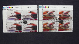 UNO-Genf 516/7 Oo/ESST, Eckrandviererblock ´A´, Internationales Jahr Des Sports Und Der Sporterziehung - Used Stamps