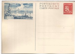 FINLANDIA ENTERO POSTAL HELSINKI ARTE BARCO PUERTO - Postwaardestukken