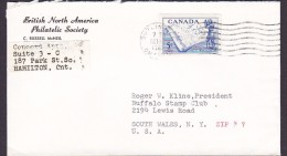 Canada BRITISH NORTH AMERICA PHILATELIC SOCIETY, BURLINGTON 1957 Cover Lettre USA David Thompson Explorer Map Landkarte - Covers & Documents