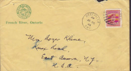 Canada FRENCH RIVER CHALET BUNGALOW CAMP, NOELVILLE Ontario 1948 Cover Lettre USA 4c. GVI Stamp - Covers & Documents