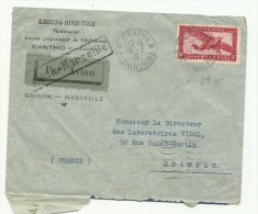 PA N° 29 Sur Lettre Pour Etampes En 1935,friffe Par Avion "SAIGON MARSEILLE" - Luchtpost