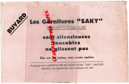 87 - LIMOGES - BUVARD LES GARNITURES " SAKI " POUR SABOTS ET GALOCHES-MANUFACTURE CAOUTCHOUC- CHAUSSURES - Chaussures