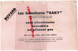 87 - LIMOGES - BUVARD LES GARNITURES " SAKI " POUR SABOTS ET GALOCHES-MANUFACTURE CAOUTCHOUC- CHAUSSURES - Schoenen
