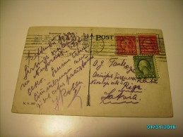1923 BROOKLYN NY TO LATVIA  , TRAM ON BROADWAY , OLD   POSTCARD  , O - Andere & Zonder Classificatie