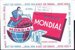 Buvard " Matelas MONDIAL " Nuit Sur Mondial ....Repos Idéal. - A