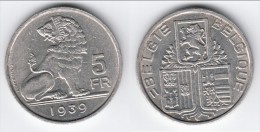 **** BELGIQUE - BELGIUM - BELGIE - 5 FRANCS 1939 - LION **** EN ACHAT IMMEDIAT - 5 Francs