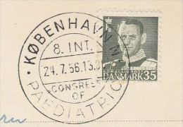 1956 Cover PAEDIATRIC CONGRESS EVENT  DENMARK Card Children Health Medicine Stamps - Cartas & Documentos