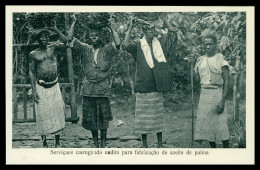 SÃO TOMÉ E PRÍNCIPE - COSTUMES -Seviçaes Carregando Andim Para Azeite De Palma ( Ed. José T. Barboza) Carte Postale - Santo Tomé Y Príncipe