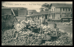 SÃO TOMÉ E PRÍNCIPE - COSTUMES- Quebra De Cacao-Roça Vista Alegre (Ed.Casa Parisiense) Carte Postale - Santo Tomé Y Príncipe