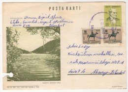 TURQUIE,TURKEI,TURKEY 1970 WITH VIEW FROM BORABAY LAKE AMASYA USED POSTCARD - Sonstige & Ohne Zuordnung