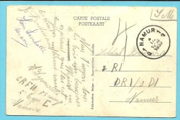 Kaart Met Stempel NAMUR Op 4/09/1939 (mobilisatie) - Guerre 40-45 (Lettres & Documents)