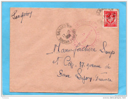 Marcophilie-lettre FM- Soudan-pour Françe- Cad 1956- Timbre FM   +cachet Cachet Admin Vaguemestre - Lettres & Documents