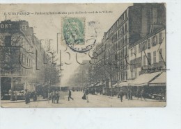 Delcampe - Paris 10ème Arr (75) : Le Faubourg Saint-Martin Pris Du Boulevard De La Villette En 1906 (animée) PF. - Paris (10)