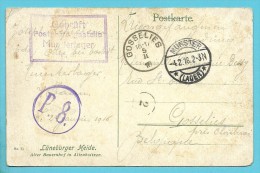 Kriesgefangenen Van MUNSTER / MUNSTERLAGER  Naar GOSSELIES, Stempel GEPRUFT - Kriegsgefangenschaft