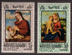 Nouvelles Hebrides, 1970, Christmas, Noel, MNH, Michel 299-300 - New Hebrides - Other & Unclassified
