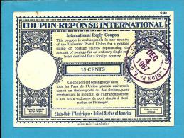 USA - 15 CENTS - 04.12.1967 - International Reply Coupon Reponse Antwortschein - ÉTATS-UNIS D' AMÉRIQUE - Sonstige & Ohne Zuordnung