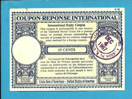 USA - 15 CENTS - 04.12.1967 - International Reply Coupon Reponse Antwortschein - ÉTATS-UNIS D' AMÉRIQUE - Autres & Non Classés