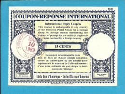 USA - 15 CENTS - 10.03.1969 - International Reply Coupon Reponse Antwortschein - ÉTATS-UNIS D' AMÉRIQUE - Otros & Sin Clasificación