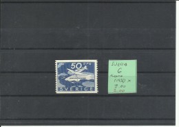 SUECIA YVERT AEREO 6  MH  * - Unused Stamps