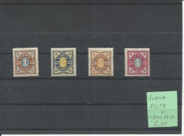 SUECIA YVERT 51/54  MH  * - Unused Stamps