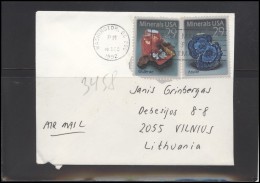 USA 089 Cover Air Mail Postal History Stones Minerals - Marcofilia