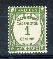 Andorra Timbre Taxe 1935 N. 16 MVLH Catalogo € 4,25 - Ongebruikt